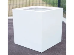 Töpfe<Elegant Einrichten Pflanzkübel Fiberglas Quadratisch 30x30x30cm Perlmutt-Weiß