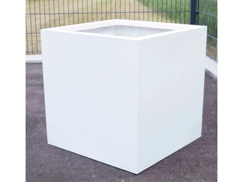 Töpfe<Elegant Einrichten Pflanzkübel Fiberglas Quadratisch 30x30x30cm Perlmutt-Weiß