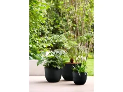 Clearance Elho Blumentopf Fuente Grains Ø 30 cm x 24 cm Onyx Schwarz