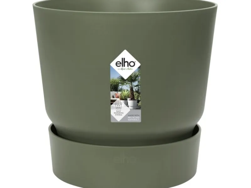 Clearance Elho Blumentopf Greenville Rund 18 cm Laubgrün