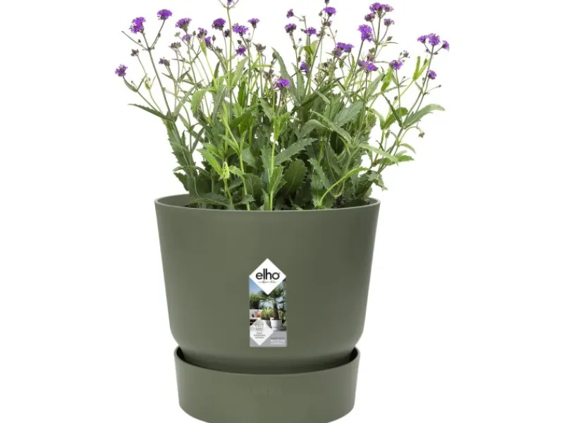 Clearance Elho Blumentopf Greenville Rund 18 cm Laubgrün