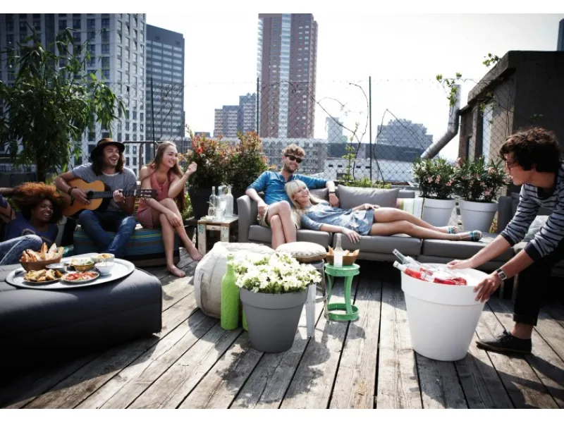 Elho Töpfe<Blumentopf Loft Urban mit Rollen Ø 40 cm