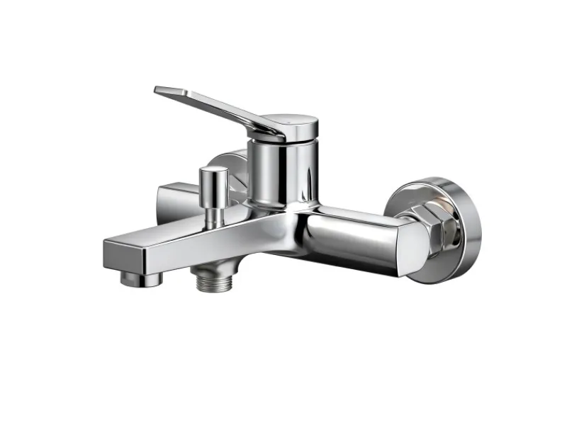 Emke Badewannenarmatur Chrom mit Auslauf Mischbatterie Badewanne Brausebatterie Einhand Wannenbatterie< Einhebelmischer