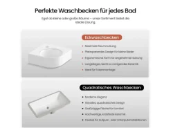 New Emke Badezimmerwaschbecken 44 x 38,5 x 15,5 cm Gewelltes Miniwaschbecken Wandmontage Hochweiß