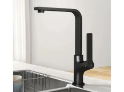New Emke Küchenarmatur Schwarz Matt im Ultradünnen Design 30x22x10 cm Küchenarmatur Drehbar Wasserhahn