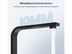 New Emke Küchenarmatur Schwarz Matt im Ultradünnen Design 30x22x10 cm Küchenarmatur Drehbar Wasserhahn