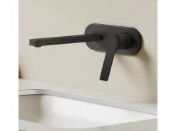 Emke Wand Waschtischarmatur Inklusive Grundkörper 288 x 210 x 70 mm Schwarz Mischbatterie für Waschbecken< Einhebelmischer