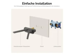 Emke Wand Waschtischarmatur Inklusive Grundkörper 288 x 210 x 70 mm Anthrazit Mischbatterie für Waschbecken< Einhebelmischer