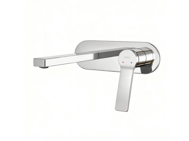Einhebelmischer<Emke Wand Waschtischarmatur Inklusive Grundkörper 288 x 210 x 70 mm Verchromt Mischbatterie für Waschbecken