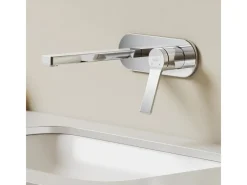 Einhebelmischer<Emke Wand Waschtischarmatur Inklusive Grundkörper 288 x 210 x 70 mm Verchromt Mischbatterie für Waschbecken