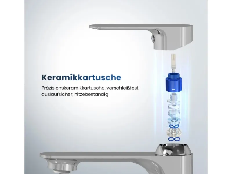 Emke Wasserhahn Bad 166 x 152 x 45 mm Chrom Waschtischarmatur Mischbatterie Waschbecken< Einhebelmischer