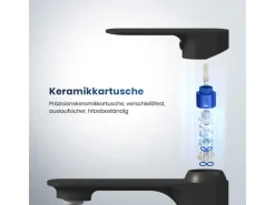 Online Emke Wasserhahn Bad 166 x 152 x 45 mm Schwarz Matt Waschtischarmatur Mischbatterie Waschbecken