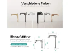 Emke Wasserhahn Bad 222 x 200 x 76 mm Chrom Wasserhahn Waschtischarmatur Mischbatterie< Einhebelmischer