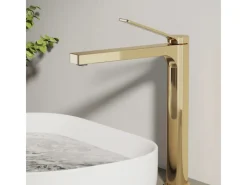 Best Emke Wasserhahn Waschbeckenarmaturen 335 x 233 x 46 mm Champagnergold Mischbatterie Küchenarmatur mit Luftsprudler