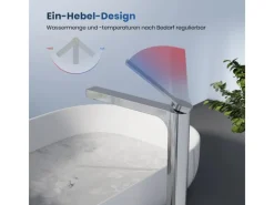 Emke Wasserhahn Waschbeckenarmaturen 335 x 233 x 46 mm Verchromt Mischbatterie Küchenarmatur mit Luftsprudler< Zubehör Für Küchenarmatur|Einhebelmischer