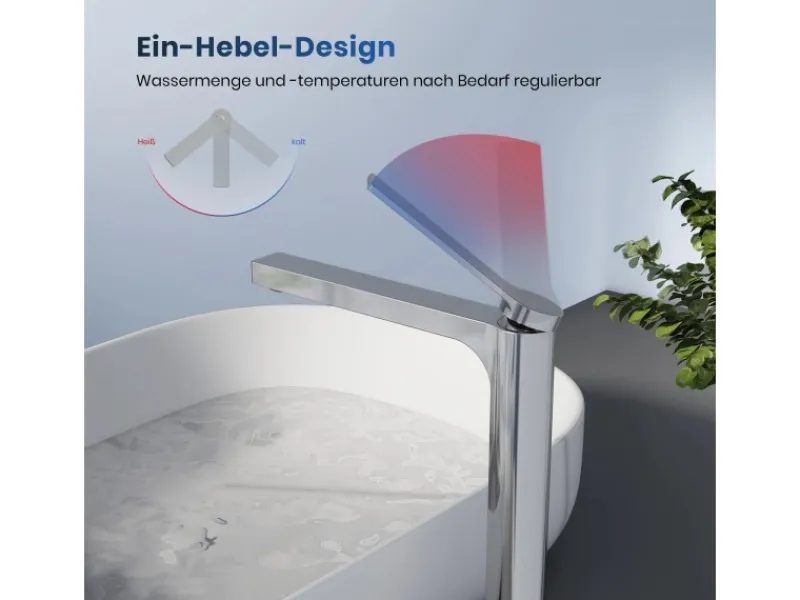 Emke Wasserhahn Waschbeckenarmaturen 335 x 233 x 46 mm Verchromt Mischbatterie Küchenarmatur mit Luftsprudler< Zubehör Für Küchenarmatur|Einhebelmischer