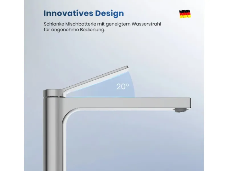 Emke Wasserhahn Waschbeckenarmaturen 335 x 233 x 46 mm Verchromt Mischbatterie Küchenarmatur mit Luftsprudler< Zubehör Für Küchenarmatur|Einhebelmischer
