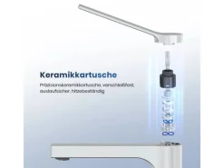 Einhebelmischer<Emke Wasserhahn Waschbeckenarmaturen 195 x 173 x 46 mm Verchromt Mischbatterie Küchenarmatur mit Luftsprudler