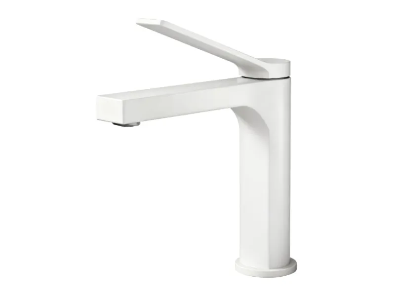 Emke Wasserhahn Waschbeckenarmaturen 195 x 173 x 46 mm Weiß Matt Mischbatterie Küchenarmatur mit Luftsprudler< Einhebelmischer