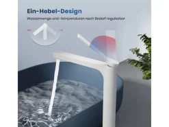 Emke Wasserhahn Waschbeckenarmaturen 335 x 233 x 46 mm Weiß Mischbatterie Küchenarmatur mit Luftsprudler< Zubehör Für Küchenarmatur|Einhebelmischer