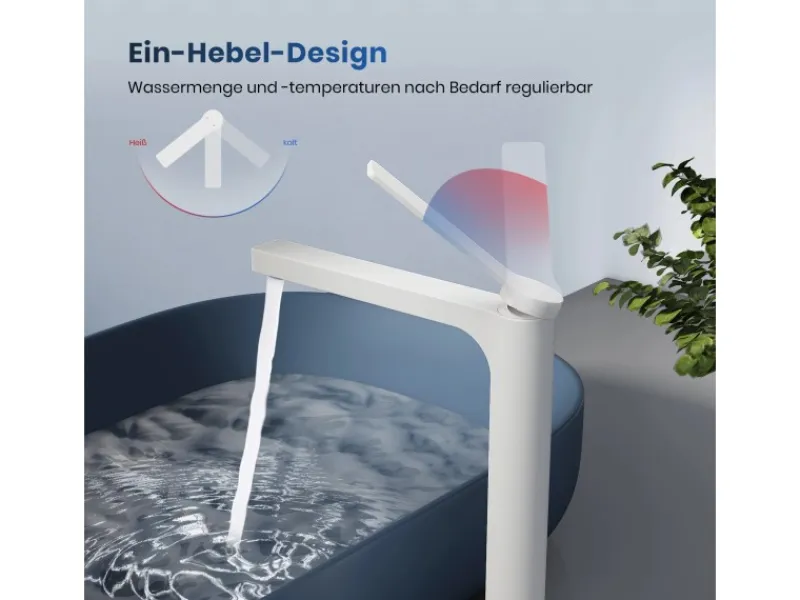 Emke Wasserhahn Waschbeckenarmaturen 335 x 233 x 46 mm Weiß Mischbatterie Küchenarmatur mit Luftsprudler< Zubehör Für Küchenarmatur|Einhebelmischer