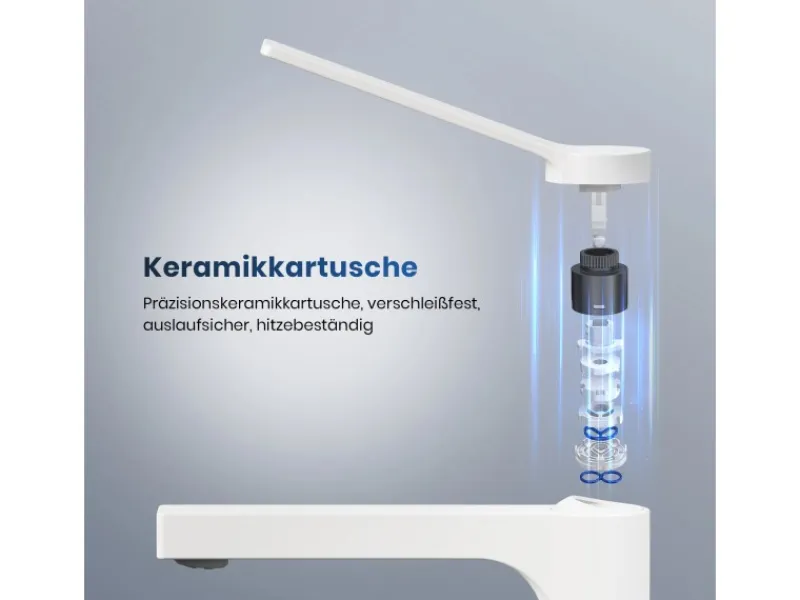 Emke Wasserhahn Waschbeckenarmaturen 335 x 233 x 46 mm Weiß Mischbatterie Küchenarmatur mit Luftsprudler< Zubehör Für Küchenarmatur|Einhebelmischer