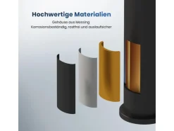 Einhebelmischer<Emke Wasserhahn Waschbeckenarmaturen 195 x 173 x 46 mm Schwarz Matt Mischbatterie Küchenarmatur mit Luftsprudler