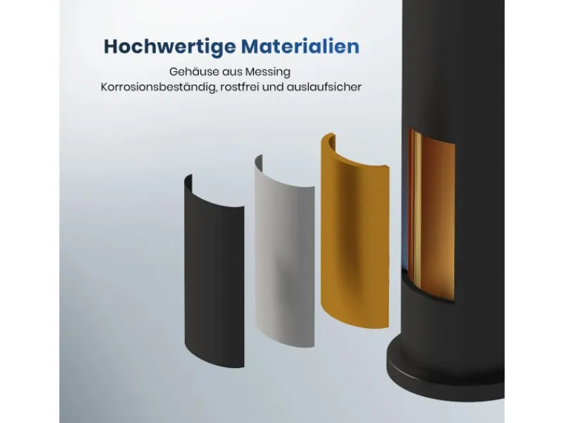 Einhebelmischer<Emke Wasserhahn Waschbeckenarmaturen 195 x 173 x 46 mm Schwarz Matt Mischbatterie Küchenarmatur mit Luftsprudler