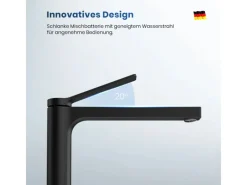 Einhebelmischer|Zubehör Für Küchenarmatur<Emke Wasserhahn Waschbeckenarmaturen 335 x 233 x 46 mm Schwarz Mischbatterie Küchenarmatur mit Luftsprudler