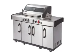 Sale Enders Gasgrill Kanasas II Pro 4 SIK Profi Turbo 4 Brenner & Seitenkocher Silber