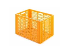 Hot PROREGAL Eurobehälter Bäcker- und Konditorenkasten HxBxT 42,1 x 40 x 60 85 Liter Gelb-Orange Brötchenkiste Sstapelbare Bäckerkiste