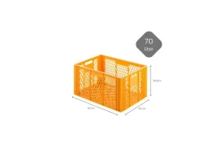PROREGAL Vorratsdosen<Eurobehälter Bäcker- und Konditorenkasten HxBxT 34,9 x 40 x 60 70 Liter Gelb-Orange Brötchenkiste Sstapelbare Bäckerkiste