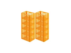 PROREGAL Vorratsdosen<Eurobehälter Bäcker- und Konditorenkasten HxBxT 34,9 x 40 x 60 70 Liter Gelb-Orange Brötchenkiste Sstapelbare Bäckerkiste