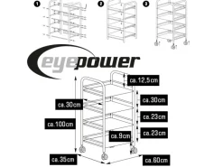 eyepower Servierwagen mit 4 Etagen 60 x 35 x 100 cm< Küchenhelfer