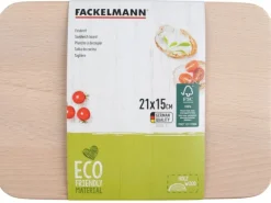 Fackelmann Küchenhelfer<Essbrett Fair klein 15 cm x 21 cm Buche