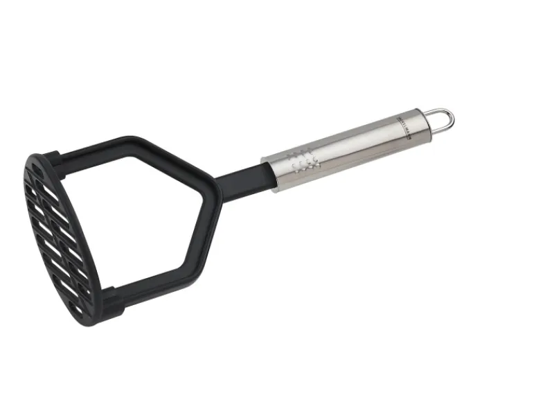 Fackelmann Küchenhelfer<Kartoffelstampfer mit Ovalgriff 25 cm Silber-Schwarz