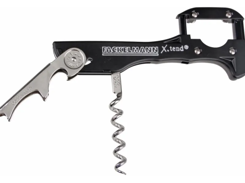 Fackelmann Küchenhelfer<Kellnerkorkenzieher X-Tend 13 cm Schwarz-Silber