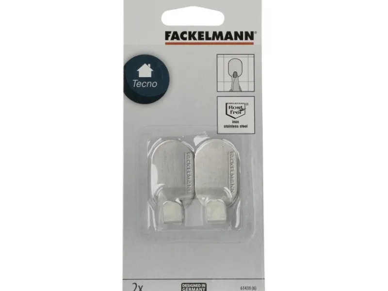 Fackelmann Klebehaken oval 2 Stück 2,4 cm x 4,7 cm