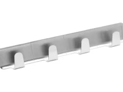 Fackelmann Klebehakenleiste 4-fach Edelstahl 16 cm x 2,6 cm x 1,7 cm Silber< Küchenhelfer
