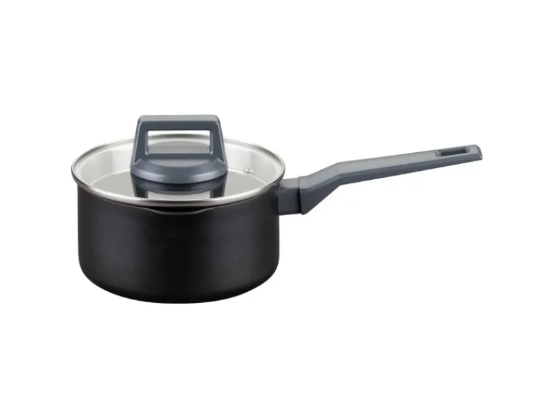 New Fackelmann Kochtopf mit Stiel und Deckel Statement 16 cm Keramik