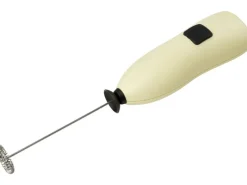 Fackelmann Küchenhelfer<Milchschäumer mit Batterien 21 cm x 4 cm x 3 cm Creme-Schwarz