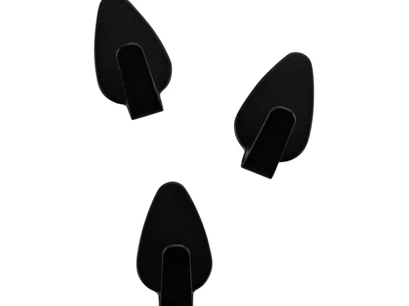 Fackelmann Küchenhelfer<Ovalklebehaken Schwarz 3 Stück 2,8 cm