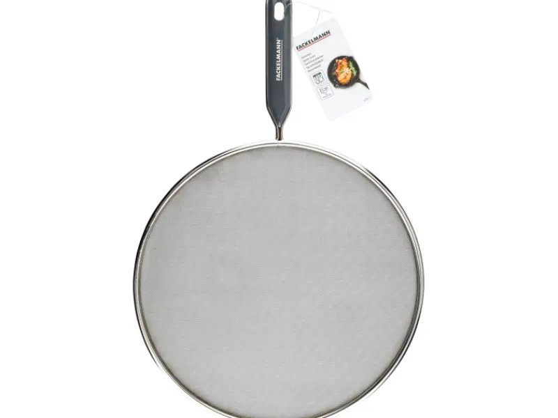 Fackelmann Spritzschutz mit Griffeinlage Ø 29 cm x 46 cm Silber-Grau< Küchenhelfer|Gefrierschränke