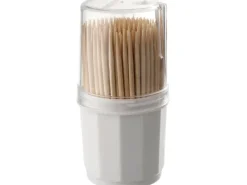 Fackelmann Zahnstocher Dose 6,5 cm Natur< Küchenhelfer