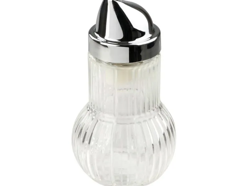 Fackelmann Zuckerdosierer Rubin Glas 160 ml Silber/Transparent< Geschirr
