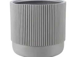 Outlet Fiberglas Pflanzentopf Ø 30,5 cm x 30,5 cm Hellgrau