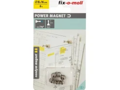 fix-o-moll Kühlschränke<Magnetkegel Neodym 16 mm x Ø 8 mm Silber 6 Stück