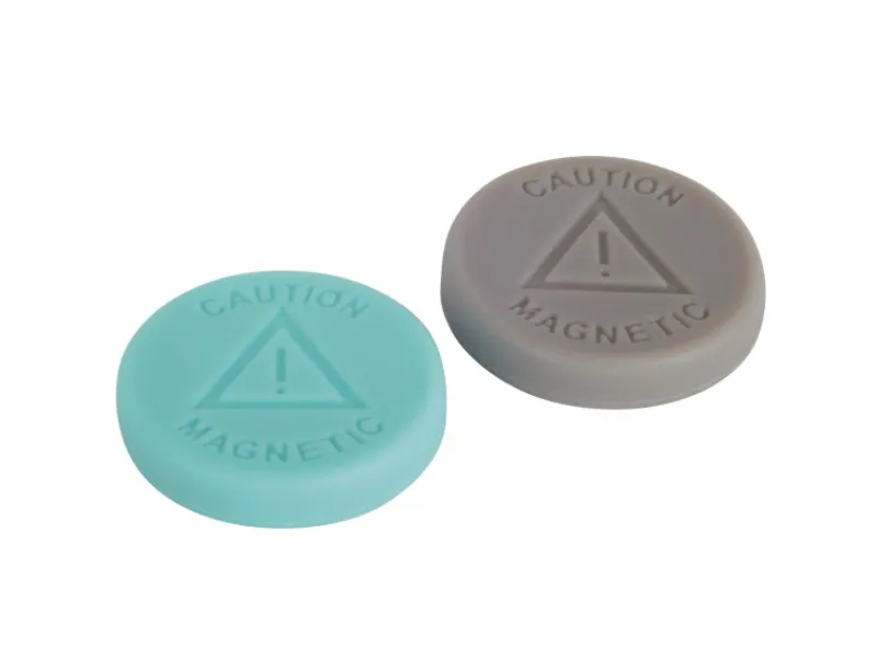 fix-o-moll Kühlschränke<Magnetscheibe Neodym in Siliconhaut Ø 19 mm x 4 mm Grau/Türkis
