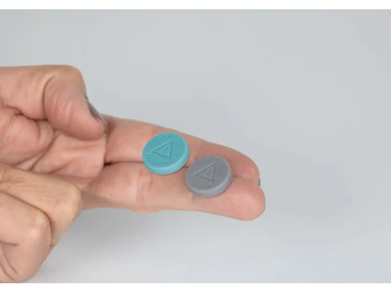 fix-o-moll Kühlschränke<Magnetscheibe Neodym in Siliconhaut Ø 19 mm x 4 mm Grau/Türkis