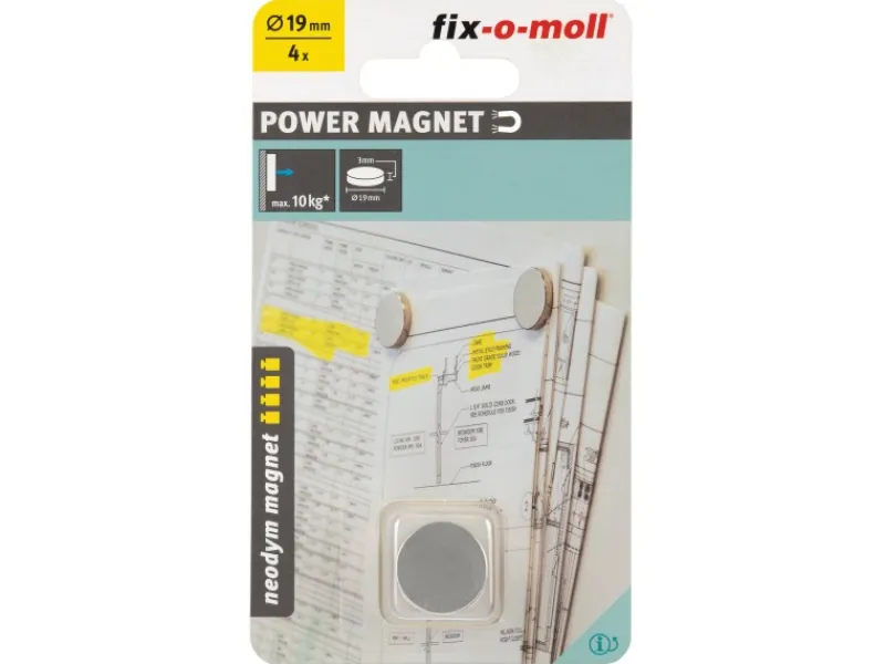 Best fix-o-moll Magnetscheibe Neodym Ø 19 mm x 3 mm Silber